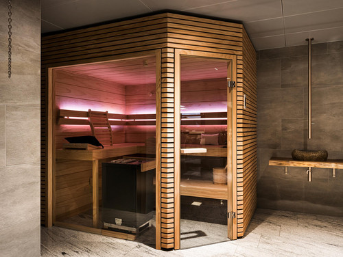 Wellnessbereich mit Saunas in der Ausstellung Ebersecken